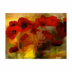 Papier peint intissé Fleurs Poppies in warm tone - PD13651-400-309