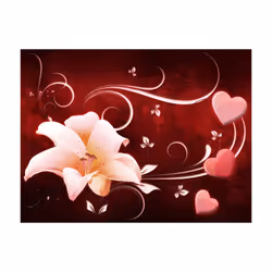 Planete Discount PD13190-200-154 papier-peint Papier peint non tissé Rose, Rouge, Blanc