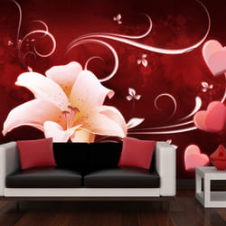 Planete Discount PD13190-300-231 papier-peint Papier peint non tissé Rose, Rouge, Blanc