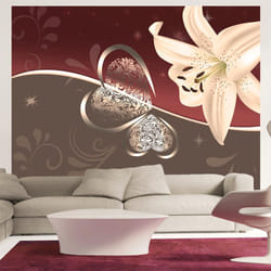 Planete Discount PD13660-200-154 papier-peint Papier peint non tissé Bourgogne, Crème, Gris
