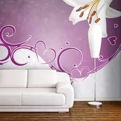 Planete Discount PD13663-400-309, Papier peint non tissé, Violet, Blanc, Violet, Blanc, 120 g/m², Joyfulness, 4000 mm