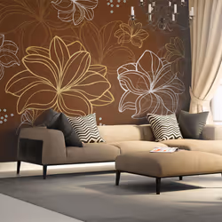 Planete Discount PD14038-400-309, Papier peint non tissé, Blanc, Jaune, Jaune, Blanc, Autumnal flora, 4000 mm, 50 cm
