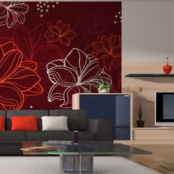 Planete Discount PD14039-400-309, Papier peint non tissé, Bordeaux, Rouge, Blanc, Rouge, Blanc, Bordeaux, Vernal flora, 4000 ...