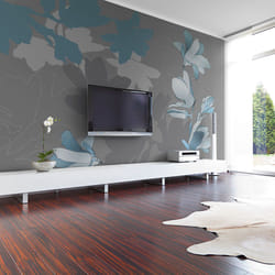 Planete Discount PD14040-350-270 papier-peint Papier peint non tissé Gris, Turquoise, Blanc