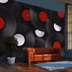Planete Discount PD14187-400-309, Papier peint non tissé, Noir, Rouge, Blanc, Blanc, Rouge, Noir, 120 g/m², Vinyls: Retro, 40 ...