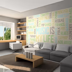 Planete Discount PD14773-400-309, Papier peint non tissé, Bleu, Crème, Vert, Gris, Blanc, Blanc, Vert, Azuré, Gris, Crème, 12 ...