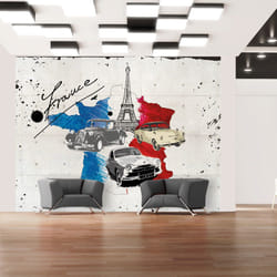 Planete Discount PD13369-350-270 papier-peint Papier peint non tissé Bleu, Gris, Rouge, Blanc