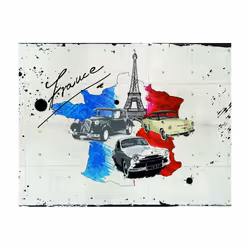 Planete Discount PD13369-350-270 papier-peint Papier peint non tissé Bleu, Gris, Rouge, Blanc