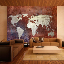 Papier peint intissé Carte du monde Iron continents - PD13370-400-309
