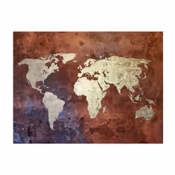 Papier peint intissé Carte du monde Iron continents - PD13370-400-309