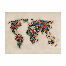 Papier peint intissé Carte du monde World Map - a kaleidoscope of colors - PD13378-400-309
