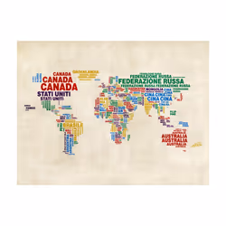 Papier peint intissé Carte du monde carte (en italien) - PD13379-400-309