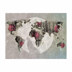 Planete Discount PD13385-250-193 papier-peint Papier peint non tissé Crème, Gris, Turquoise