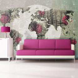 Planete Discount PD13385-300-231 papier-peint Papier peint non tissé Crème, Gris, Turquoise
