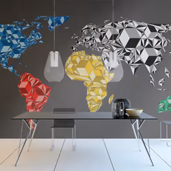 Planete Discount PD13391-350-270, Papier peint non tissé, Noir, Bleu, Vert, Gris, Rouge, Blanc, Jaune, Vert, Noir Et Blanc, B ...