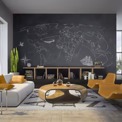 Planete Discount PD13398-400-309, Papier peint non tissé, Noir, Gris, Noir, Gris, 120 g/m², Small travel. Large travel, 4000 ...