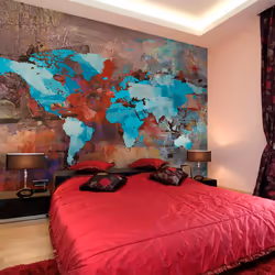 Planete Discount PD13403-250-193, Papier peint non tissé, Bleu, Rouge, Azuré, Rouge, Colorful, 120 g/m², The earth without ar ...