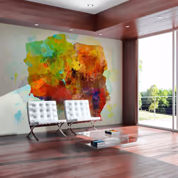 Planete Discount PD13405-250-193, Papier peint non tissé, Multicolore, Colorful, 120 g/m², Map (Poland), 2500 mm