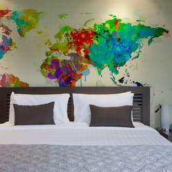 Papier peint intissé Carte du monde Paint splashes map of the World - PD13406-400-309