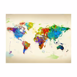 Papier peint intissé Carte du monde Paint splashes map of the World - PD13406-400-309