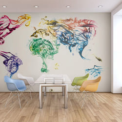 Papier peint intissé Carte du monde Dancing smoke trails - PD13413-400-309