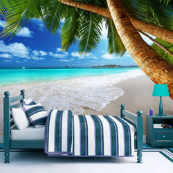 Planete Discount PD14502-300-210 papier-peint Papier peint non tissé Bleu, Vert, Turquoise, Blanc