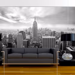 Planete Discount PD14963-400-280, Papier peint non tissé, Noir, Blanc, Noir Et Blanc, 120 g/m², Old New York, 4000 mm