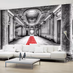 Planete Discount PD14966-400-280, Papier peint non tissé, Noir, Rouge, Blanc, Rouge, Noir Et Blanc, 120 g/m², Mystery marble  ...