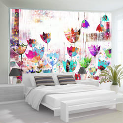 Papier peint intissé Fleurs Colorful tulips - PD13668-400-280