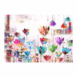 Papier peint intissé Fleurs Colorful tulips - PD13668-400-280