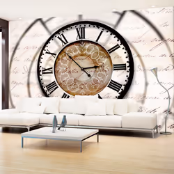 Planete Discount PD14775-400-280, Papier peint non tissé, Noir, Crème, Crème, Noir, 120 g/m², Clock movement, 4000 mm
