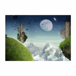 Planete Discount PD13442-150-105 papier-peint Papier peint non tissé Bleu, Vert, Blanc