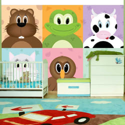 Papier peint intissé Pour enfants Cheerful animals - PD14657-400-280