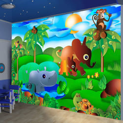 Papier peint intissé Pour enfants Animal family - PD14659-400-280