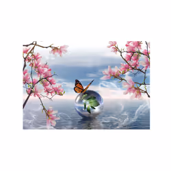 Planete Discount PD13321-200-140 papier-peint Papier peint non tissé Bleu, Rose, Blanc