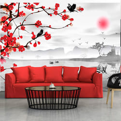 Planete Discount PD14281-250-175 papier-peint Papier peint non tissé Noir, Rouge, Blanc