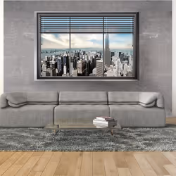Planete Discount PD14970-400-280, Papier peint non tissé, Bleu, Gris, Blanc, Gris, Blanc, Azuré, 120 g/m², World outside, 400 ...