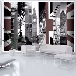 Planete Discount PD14974-400-280, Papier peint non tissé, Noir, Blanc, Noir Et Blanc, 120 g/m², London symbols, 4000 mm