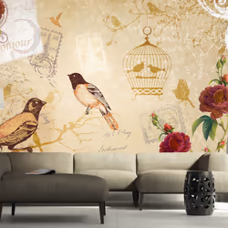 Planete Discount PD15051-400-280, Papier peint non tissé, Beige, Bordeaux, Vert, Beige, Bordeaux, Vert, 120 g/m², Bonjour, 40 ...