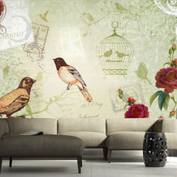 Papier peint intissé Vintage et Retro Vintage birds - PD15052-400-280