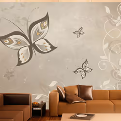Planete Discount PD13327-350-245, Papier peint non tissé, Beige, Beige, 120 g/m², Butterfly wings, 3500 mm