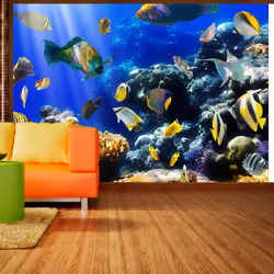 Planete Discount PD13328-350-245, Papier peint non tissé, Multicolore, Colorful, 120 g/m², Underwater adventure, 3500 mm