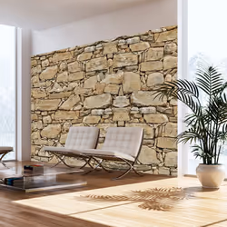 Planete Discount PD14047-400-280, Papier peint non tissé, Beige, Beige, Stone wall, 4000 mm, 50 cm