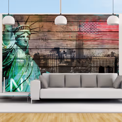 Planete Discount PD15002-400-280, Papier peint non tissé, Vert, Rouge, Vert, Rouge, 120 g/m², NYC symbols, 4000 mm
