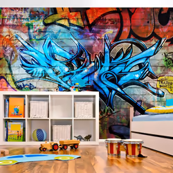 Planete Discount PD14736-400-280, Papier peint non tissé, Multicolore, Colorful, 120 g/m², Art crime, 4000 mm