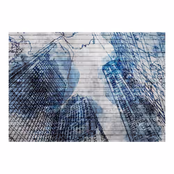 Planete Discount PD14738-200-140 papier-peint Papier peint non tissé Bleu, Blanc