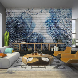 Planete Discount PD14738-100-70 papier-peint Papier peint non tissé Bleu, Blanc
