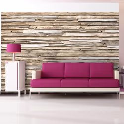 Planete Discount PD14050-250-175, Papier peint non tissé, Beige, Beige, Puzzle de bois, 2500 mm, 50 cm
