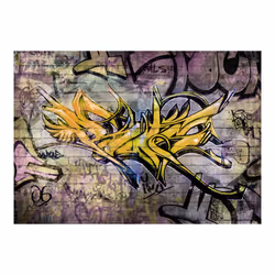 Planete Discount PD14740-150-105 papier-peint Papier peint non tissé Gris, Violet, Jaune