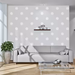 Planete Discount PD14055-250-175, Papier peint non tissé, Gris, Blanc, Gris, Blanc, Cheerful polka dots, 2500 mm, 50 cm